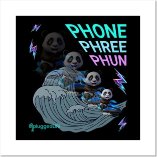 Panda Jetski Waverunner Phone Phree Phun Tee Posters and Art